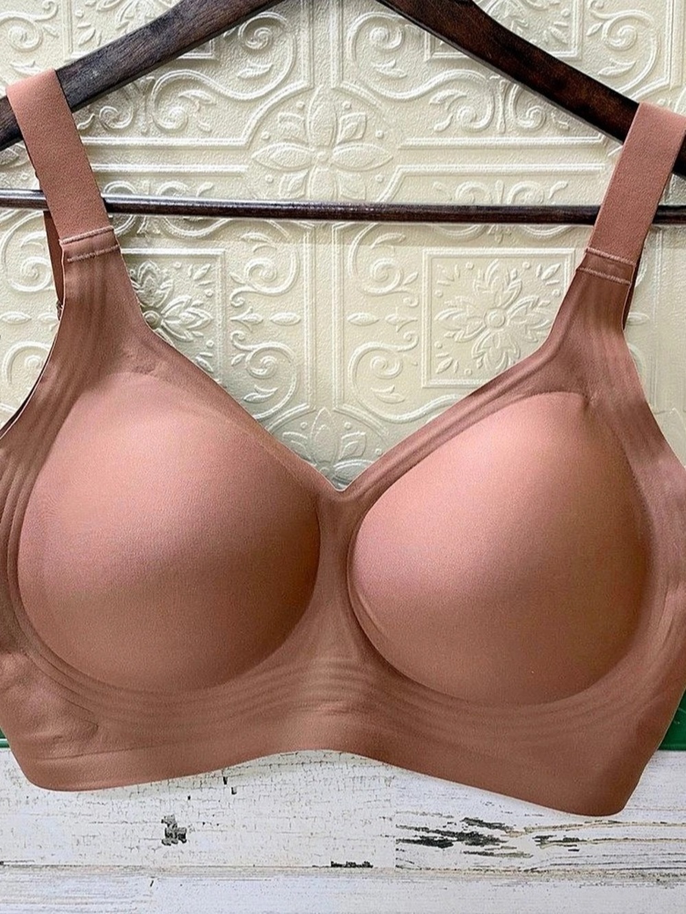 Oeak Full Coverage Bra Wireless Brown Large